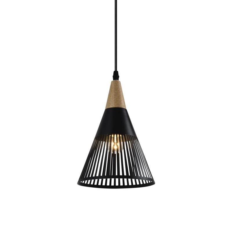Venture Design Gruid Loftlampe i Naturtræ og Sort Jern