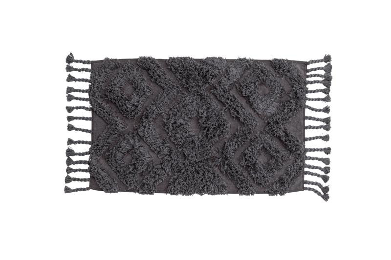 Venture Design Hilma Bademåtte - Mørkegrå Bomuld 50x80 cm