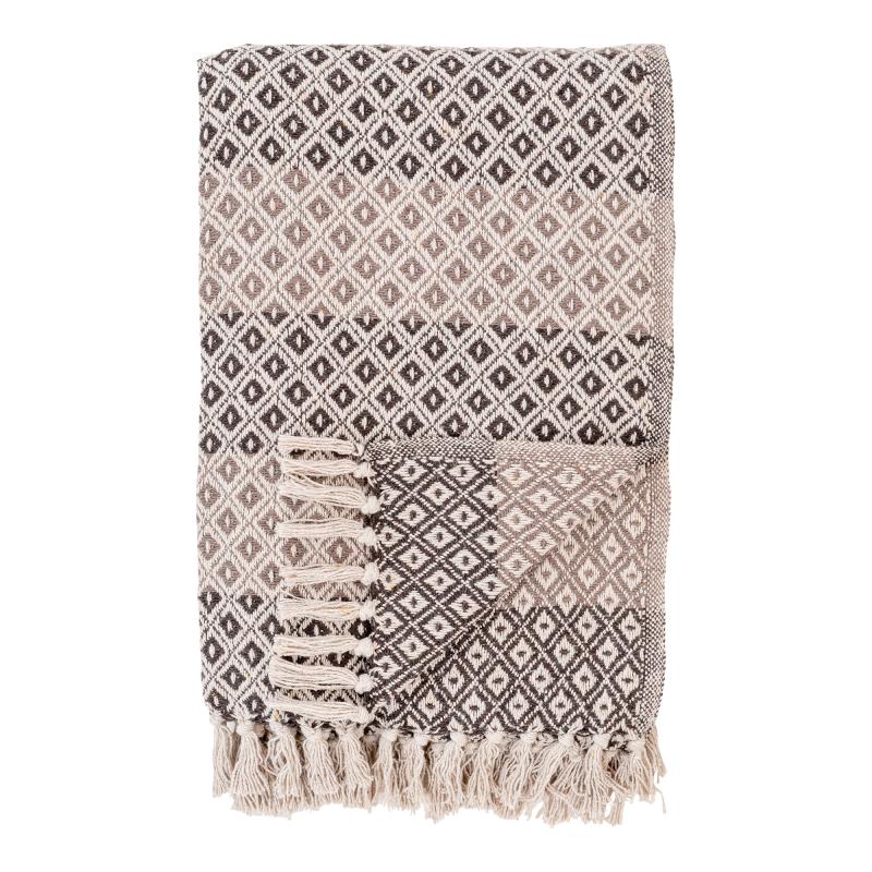 House Nordic Alanya Plaid - Rektangulær i Brun Beige Hvid
