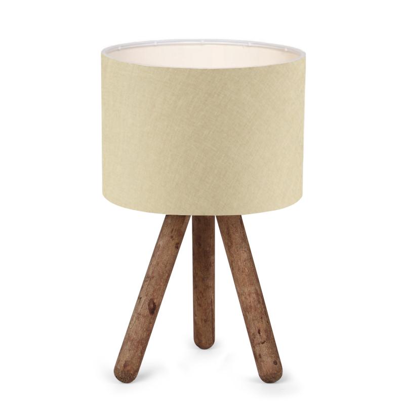 Lumi Ayd Bordlampe i Beige Stof og Træ - Elegance til Stuen