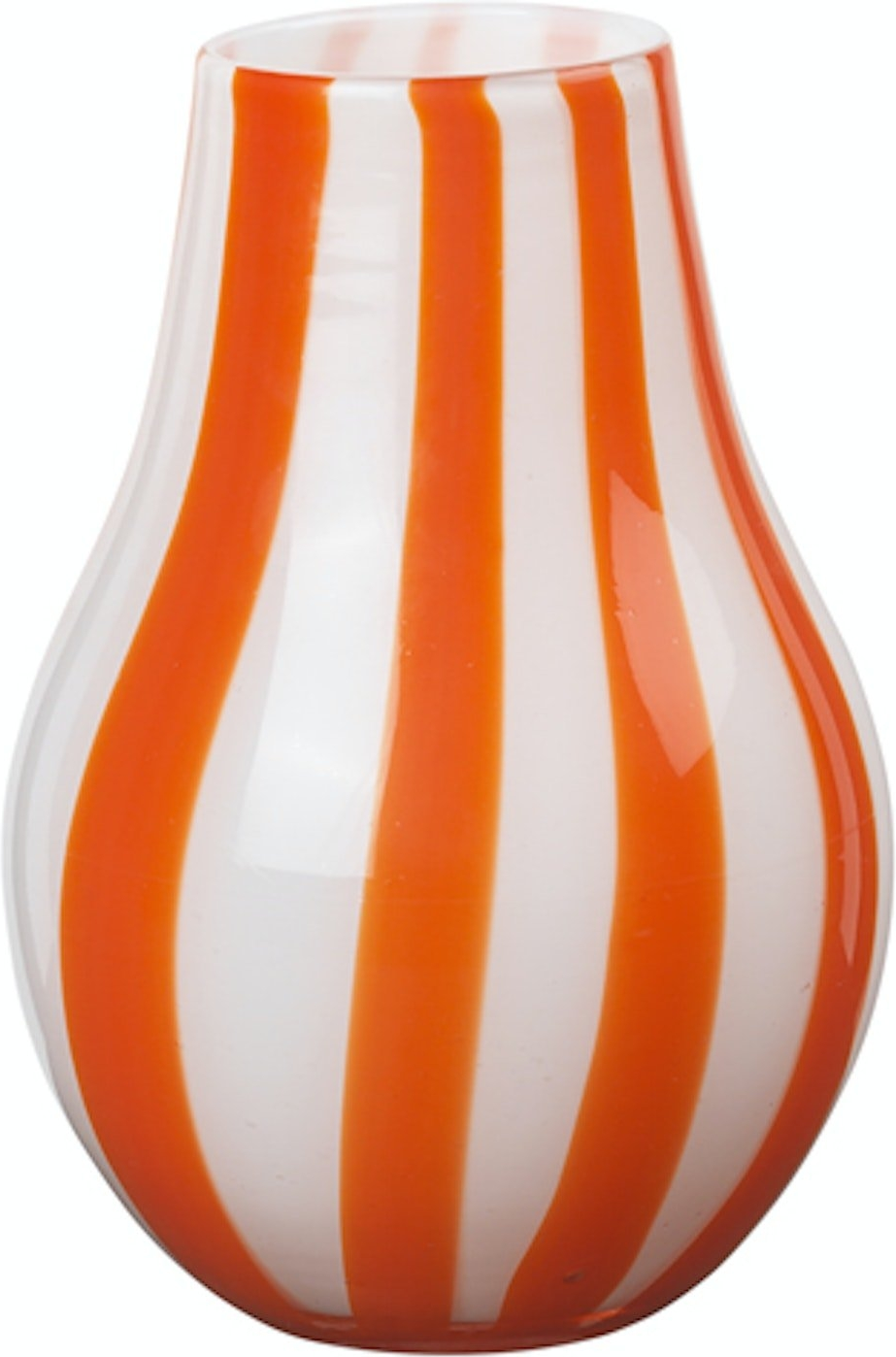 Ada Stripe Vase i Orange - Mundblæst Glas fra Broste