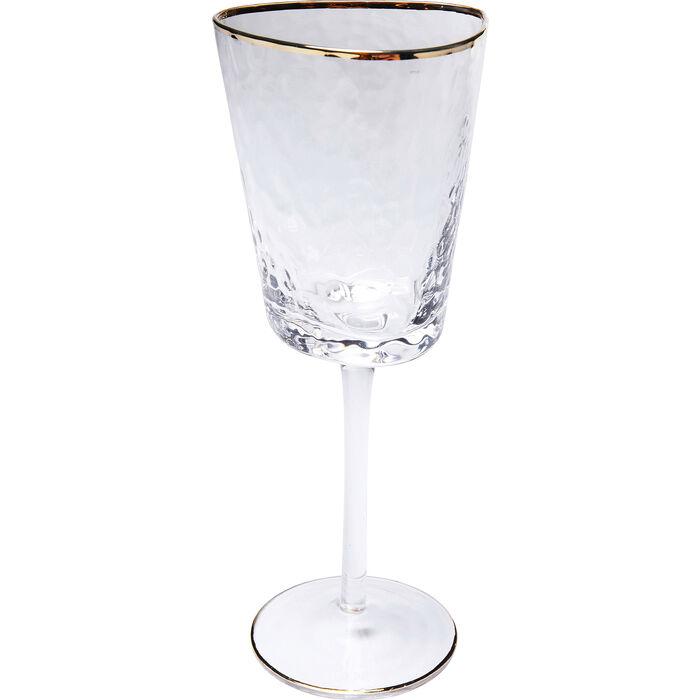 Håndlavet Hvidvinsglas med Guldkant fra Kare Design