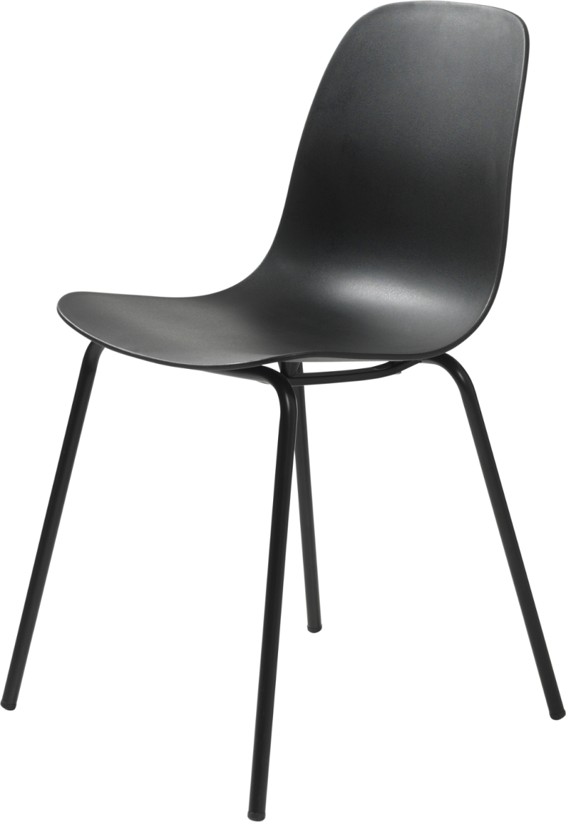 Elegant Whitby Spisebordsstol i Sort Plast og Metalben