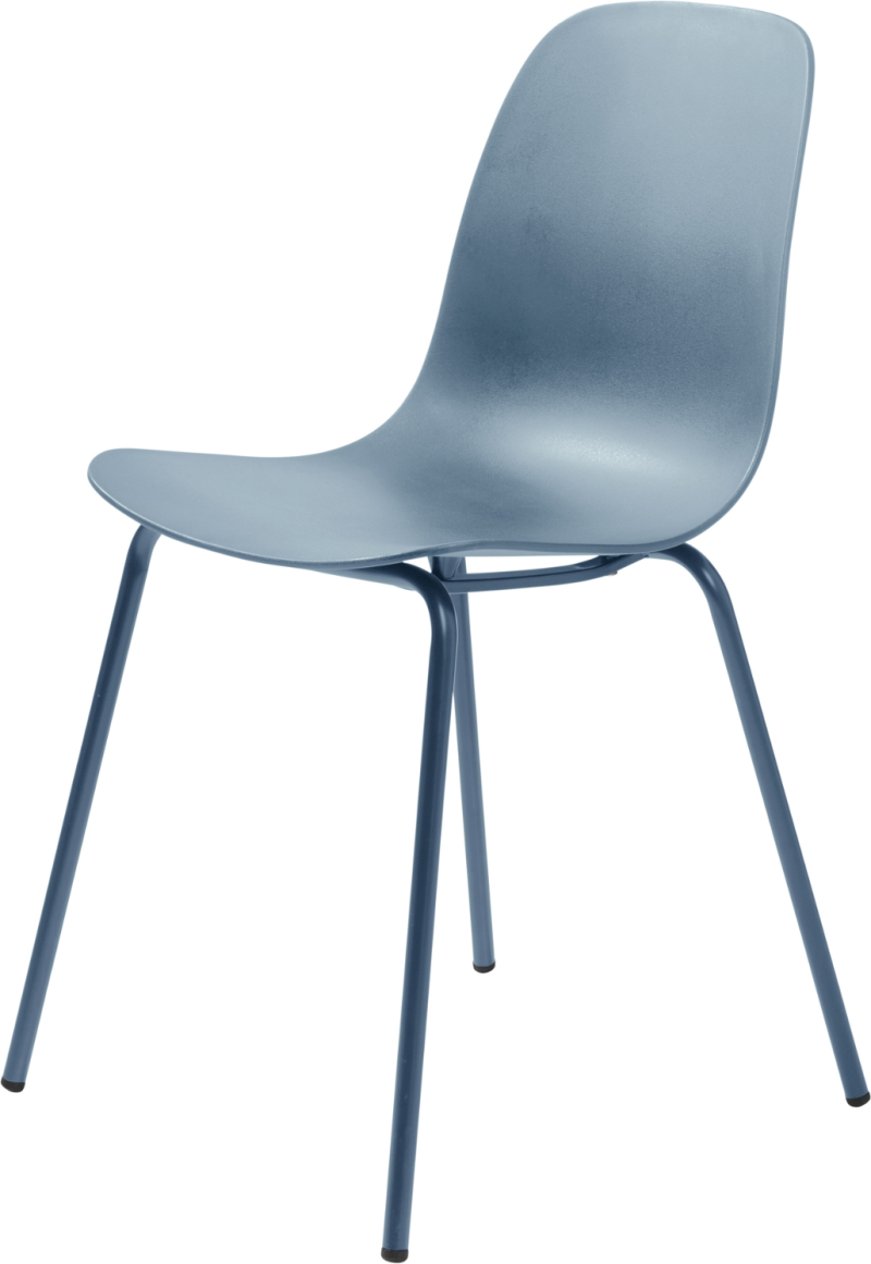 Moderne blå spisebordsstol med metalben - Whitby design
