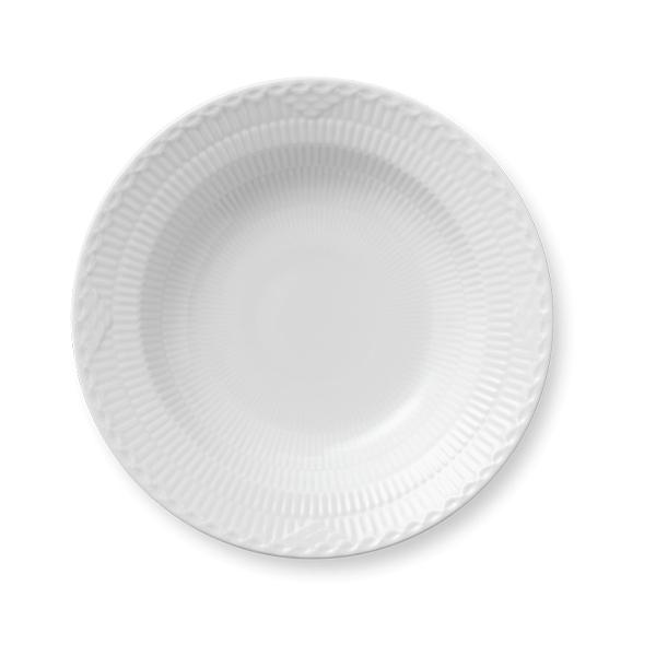 Royal Copenhagen Hvid Halvblonde Dyb Tallerken 21 cm