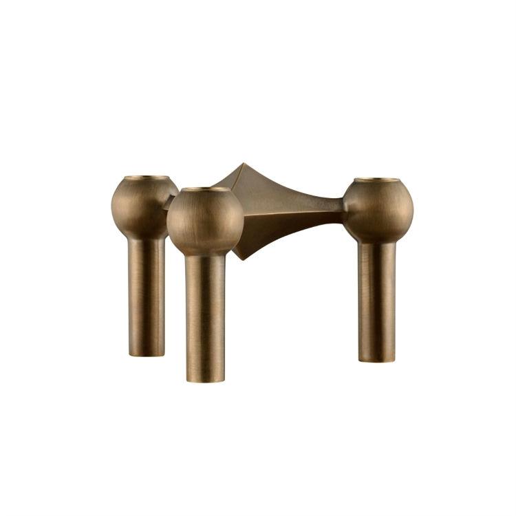 Stoff Nagel Lysestage i Bronzeret Messing - Unik Design