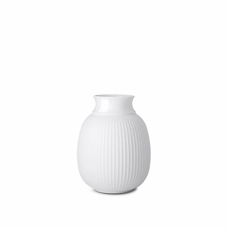 Lyngby Curve Vase Lille - Elegant Håndlavet Porcelæn