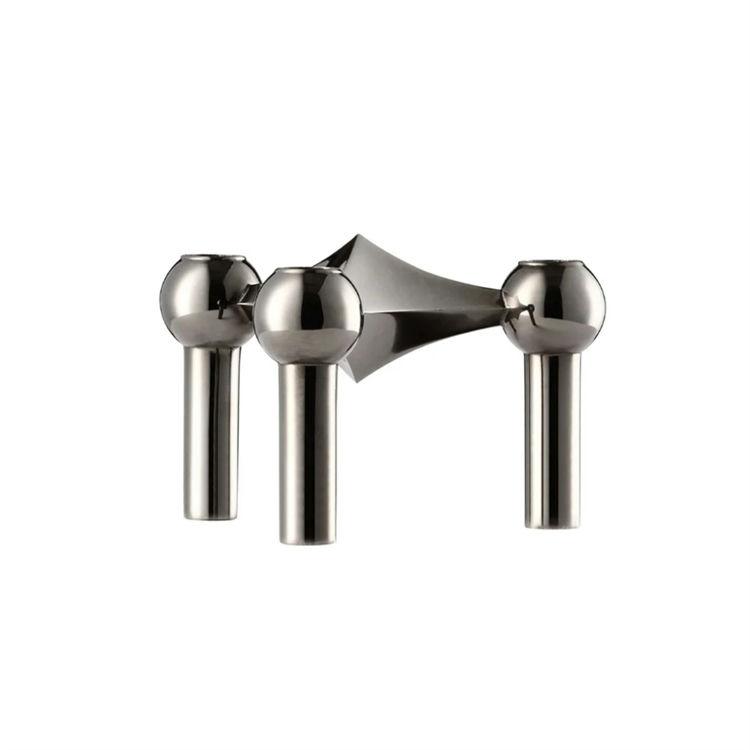 Stoff Nagel Lysestage i Black Chrome - Unik Design!