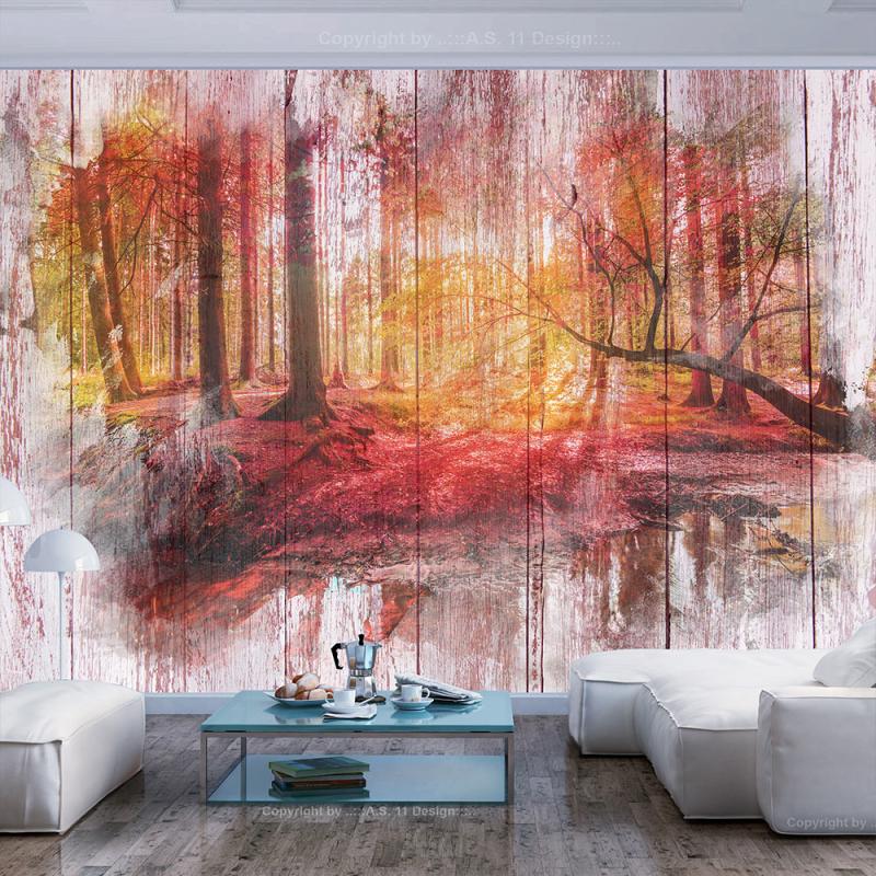 Artgeist Fototapet - Efterårs Skov, Rustik Design