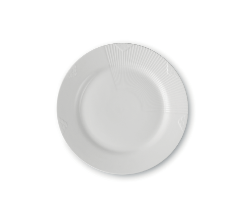 Royal Copenhagen Hvid Elements Tallerken 22 cm - Tilbud!