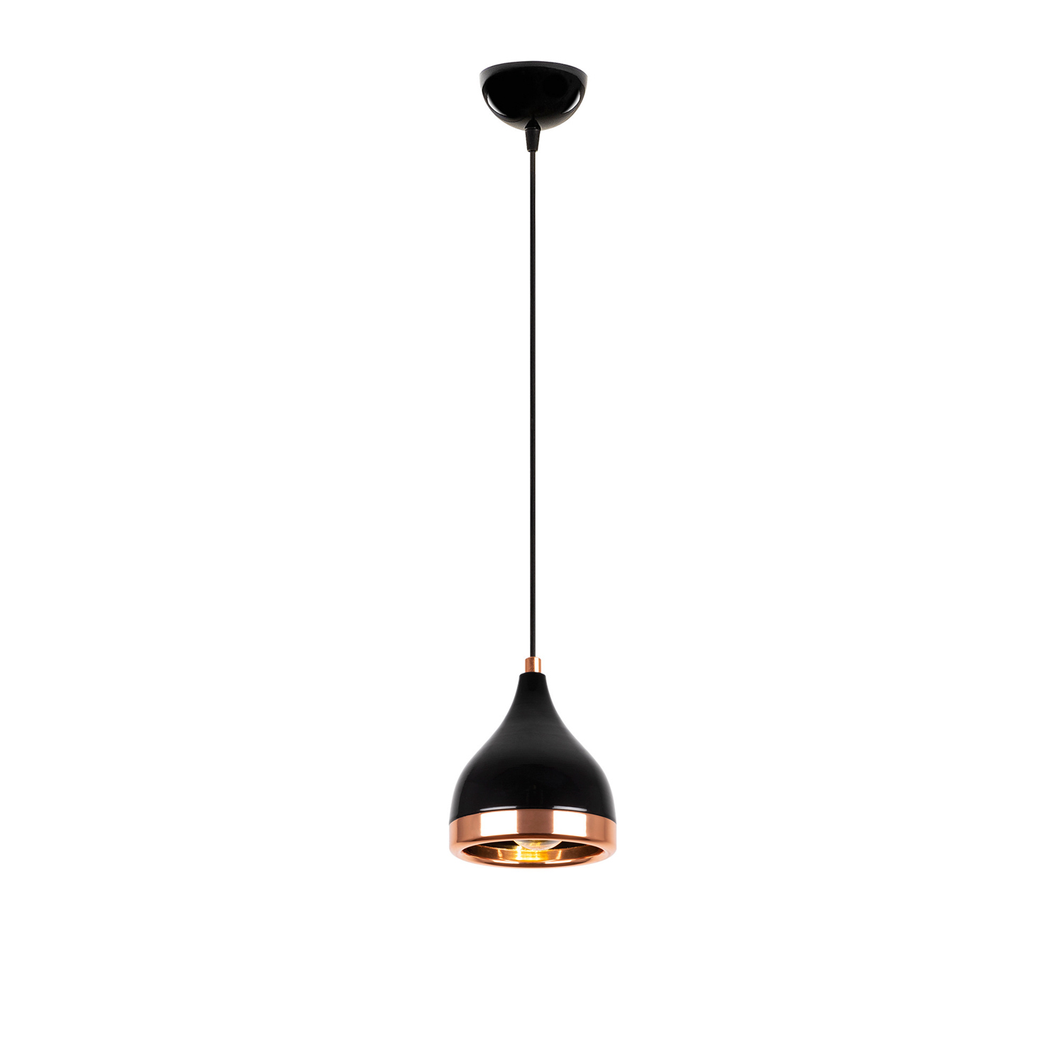 Lumi   Ldo Loftlampe     Justerbar Højde Kobber   Sort Metal