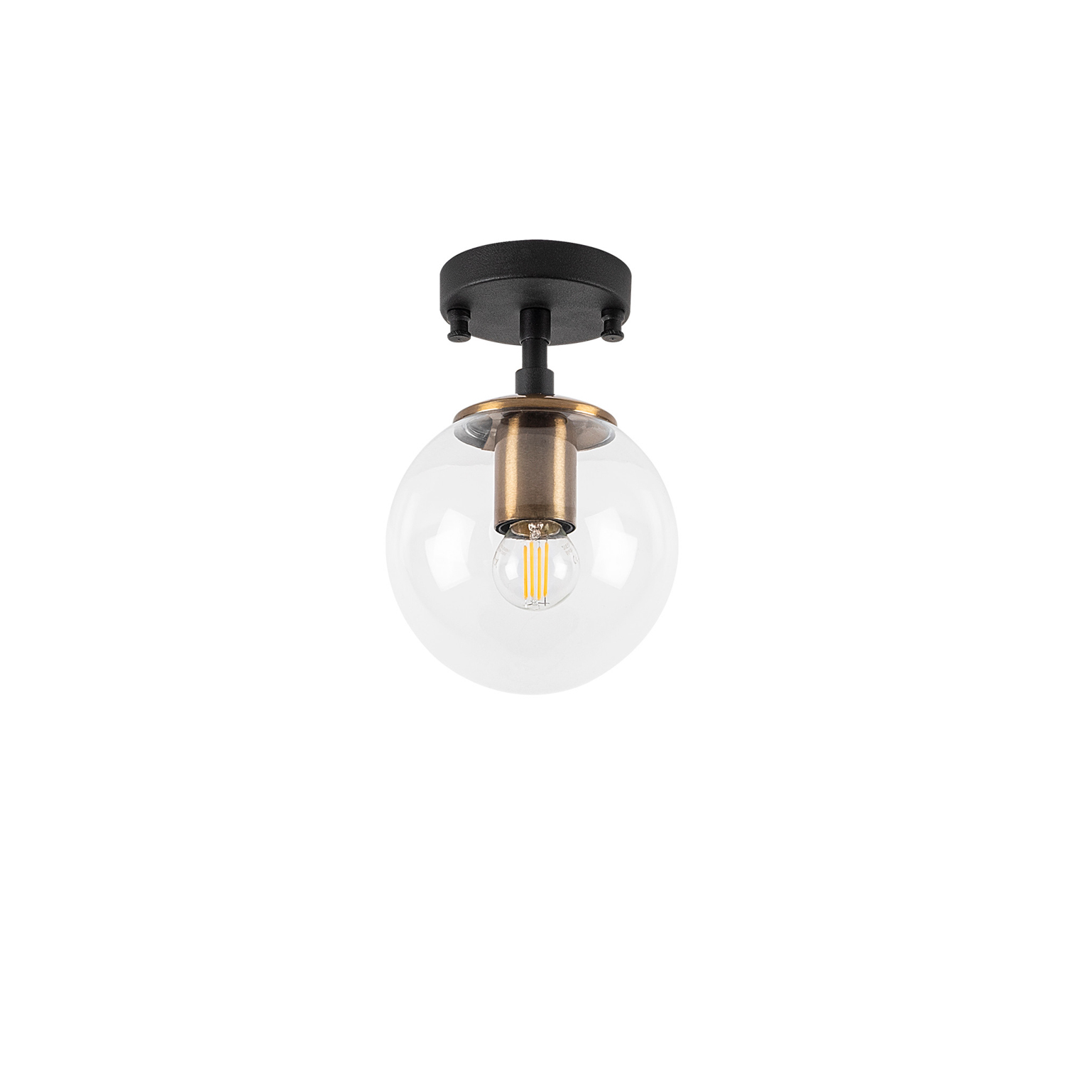 Lumi Atmaca Loftlampe Glas   Sort Metal