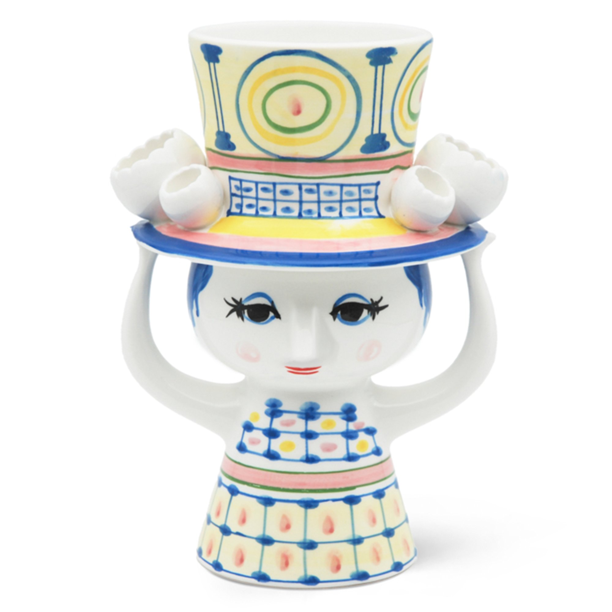 Lady With Hat Vase 20      Blå