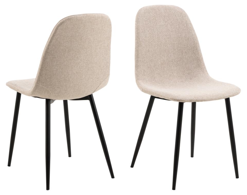 Act Nordic Celia Spisebordsstol Beige Stof   Sort Stål
