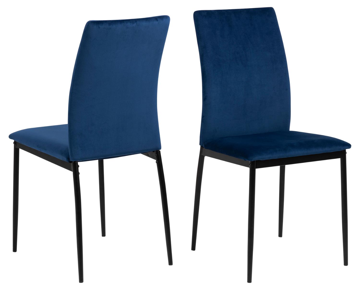 Act Nordic Demina Spisebordsstol Mørkeblå Polyester   Sort Metal