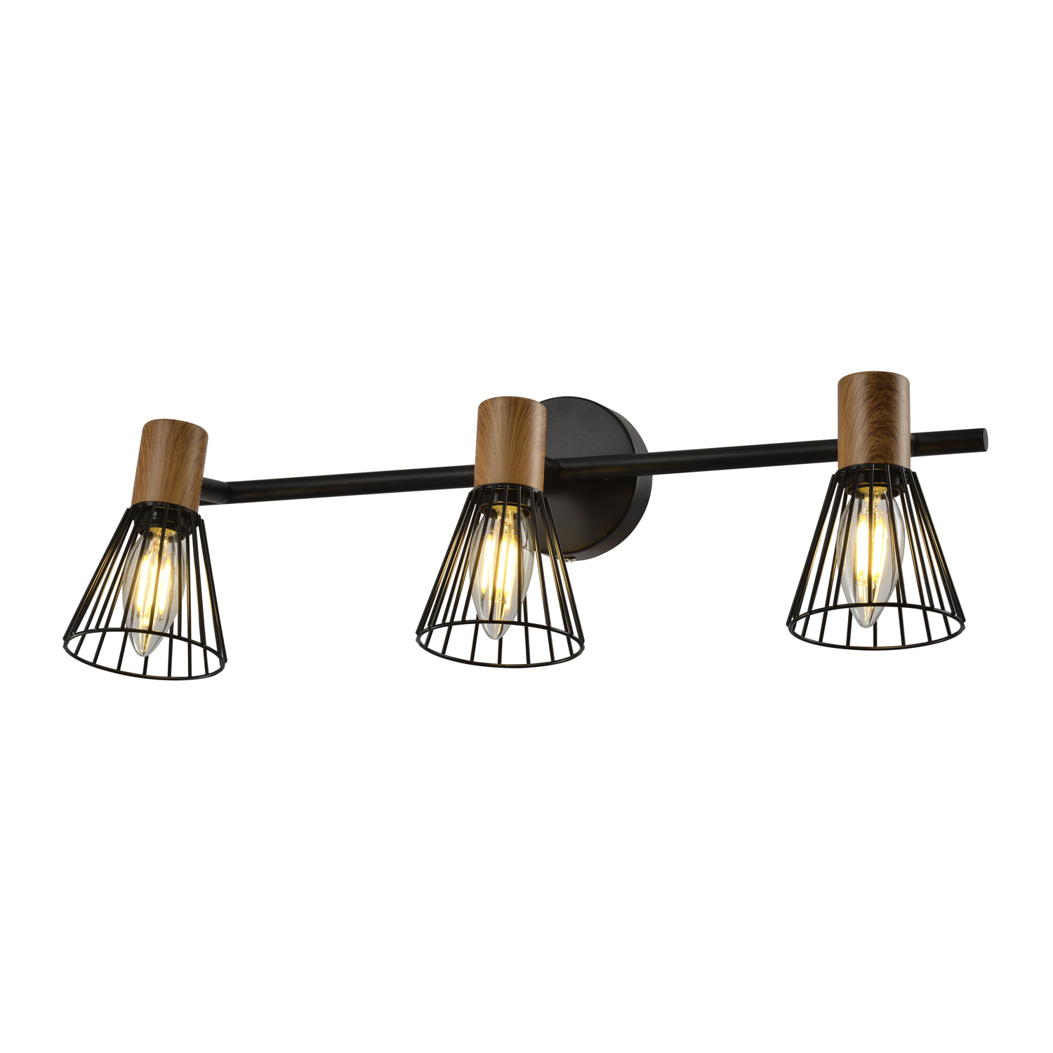 Venture Design Atticus Væglampe Natur Træ   Sort Jern