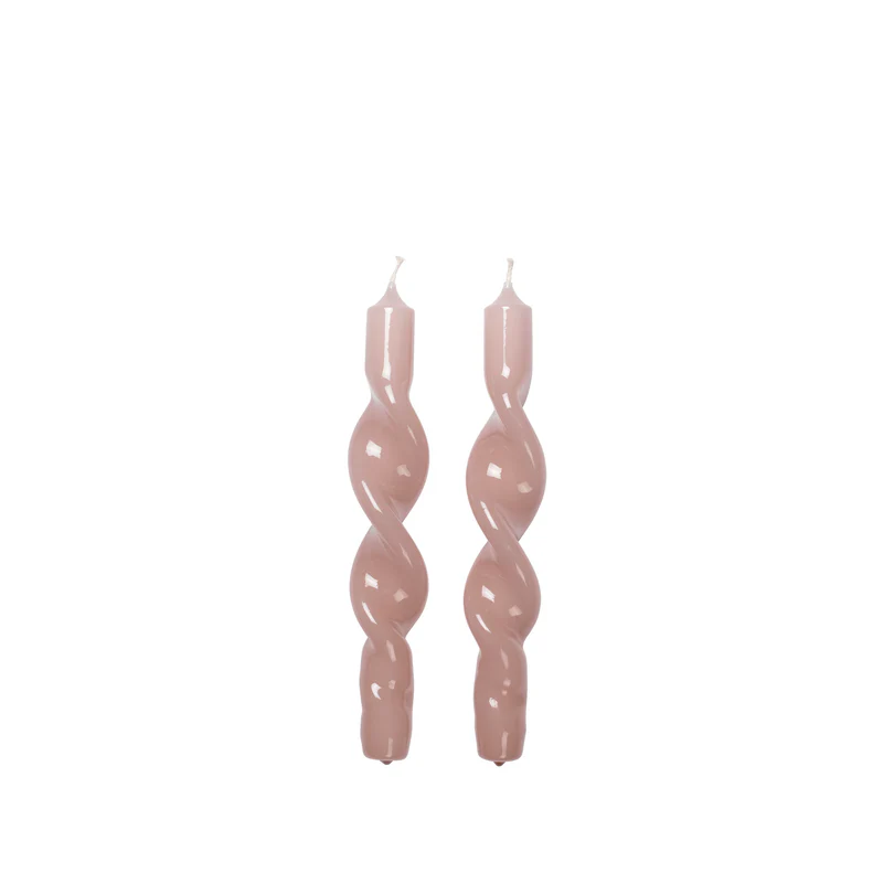 Broste Copenhagen Twist Stearinlys Mauve Pink Parrafin  Sæt Med