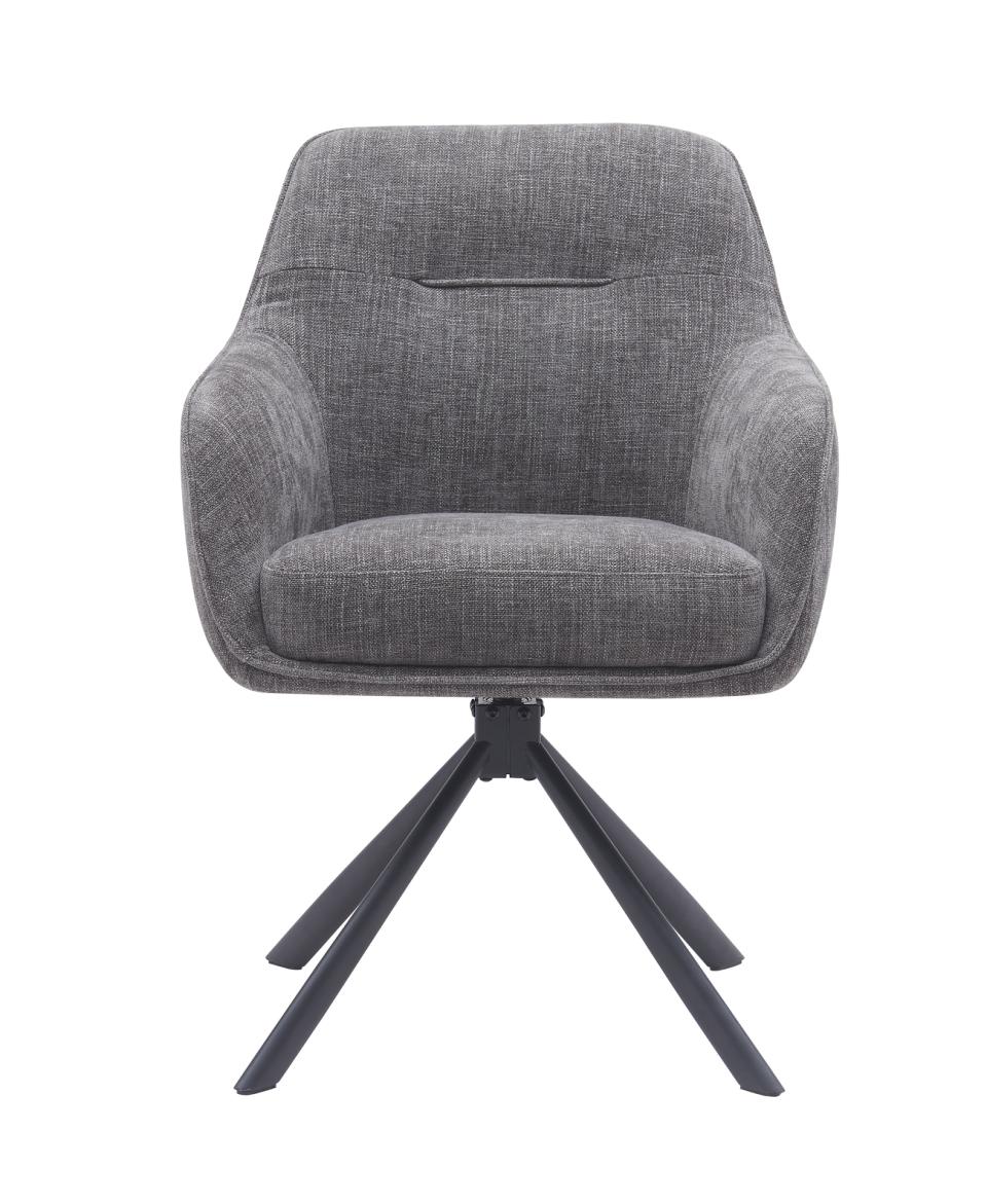 Avola Drejestol     Armlæn Grafit Stof Og Sort Stål