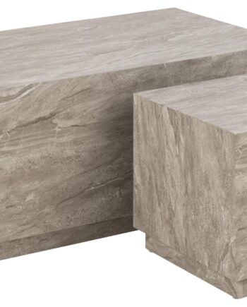 Act Nordic Dice Sofabord  Rektangulær Kvadratisk Grå Papir Med River Marmormønster  Sæt Af