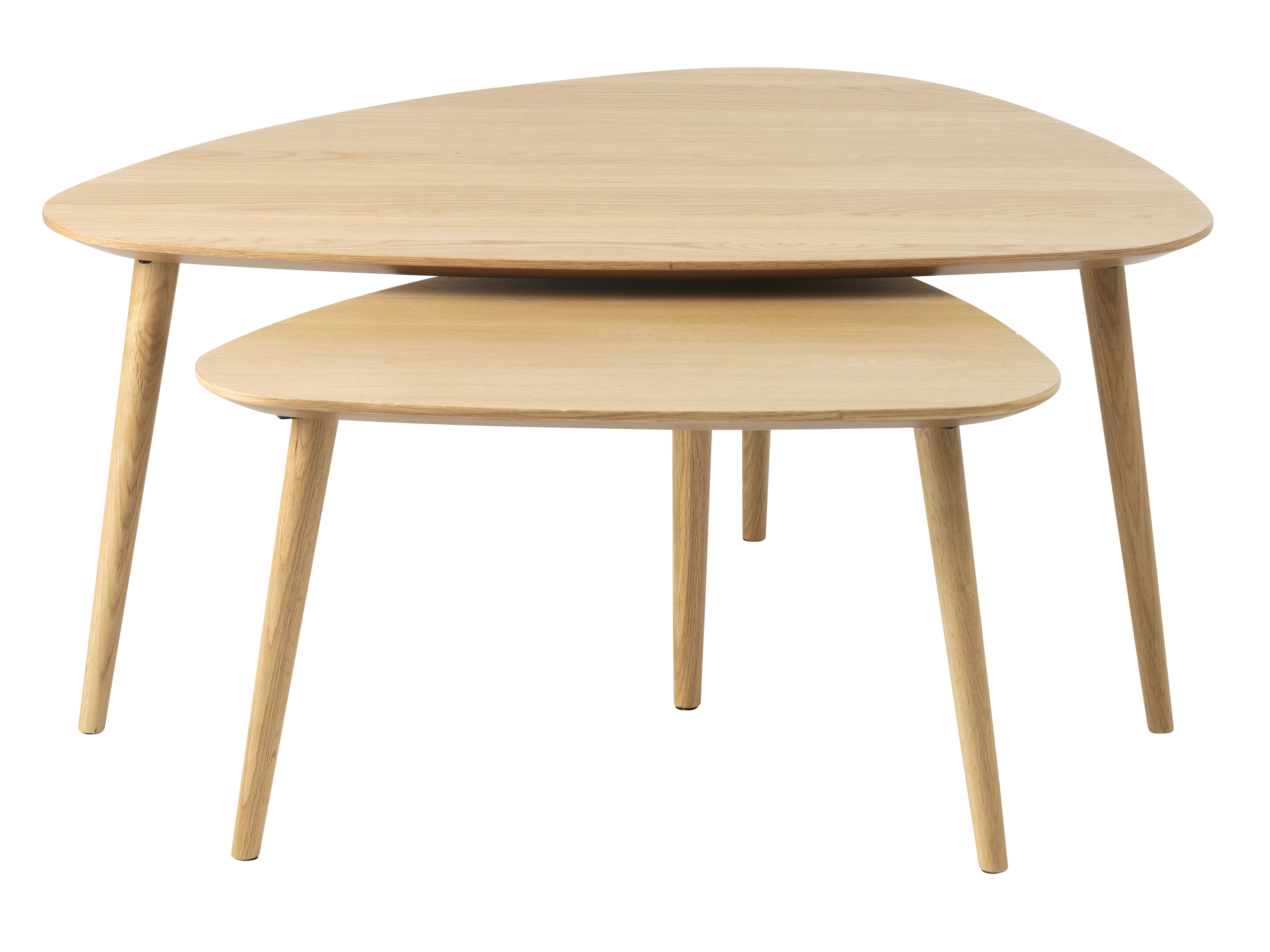 Adda Sofabord  Trekantet Natur Egefinér Og Lamel Eg  Sæt Med