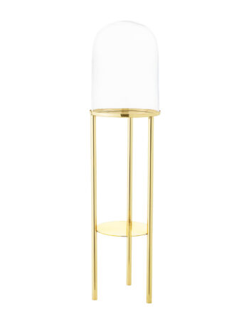 Bloomingville See Me Piedestal     Hylde Glas Og Guld Stål   : 81cm   : 20 Cm