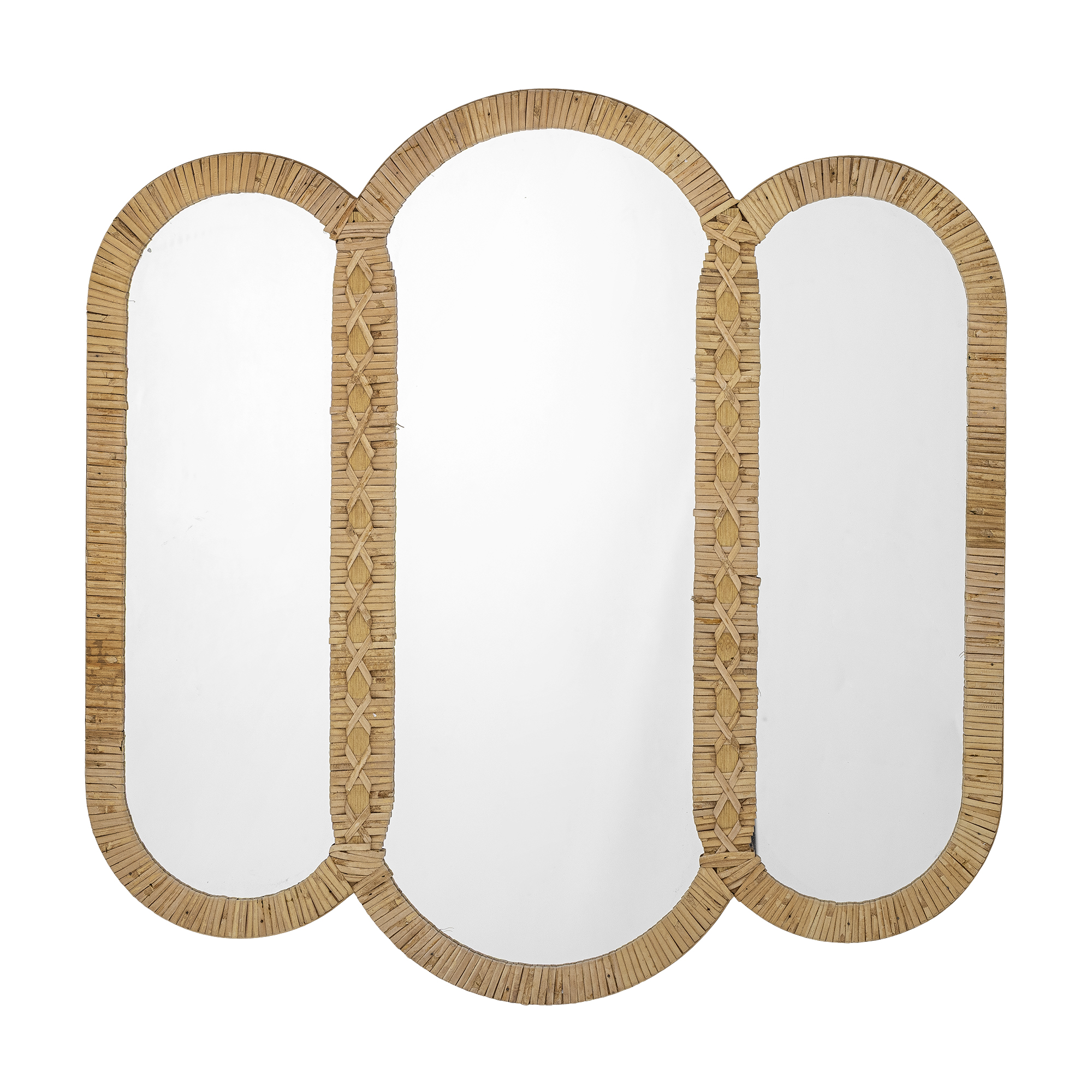 Creative Collection Cardiz Vægspejl  Kvadratisk Spejlglas Og Natur Rattan  L80xh80xb2