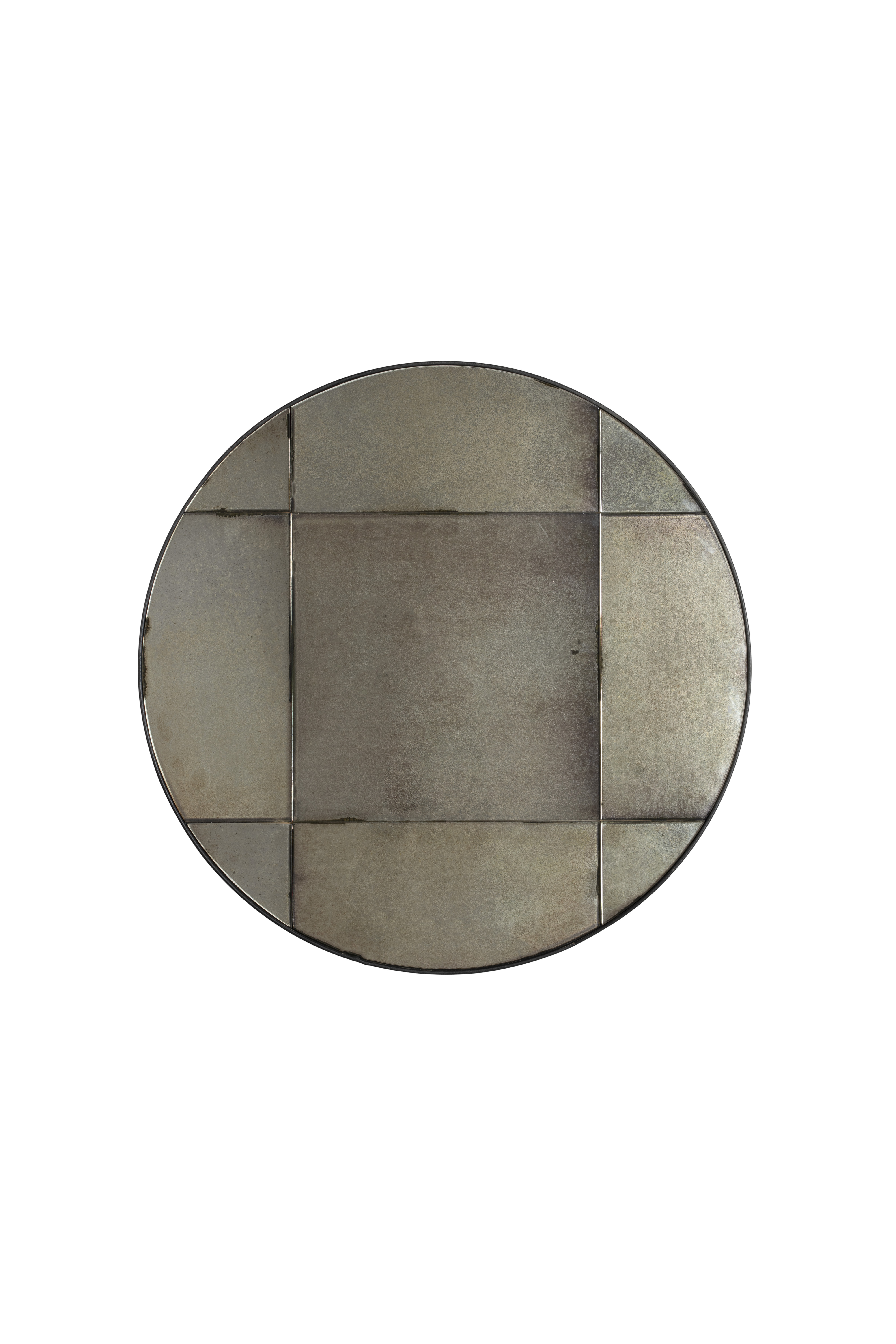 Dutchbone Mado Vægspejl    Rund Spejlglas Og Grå Træ  ø60