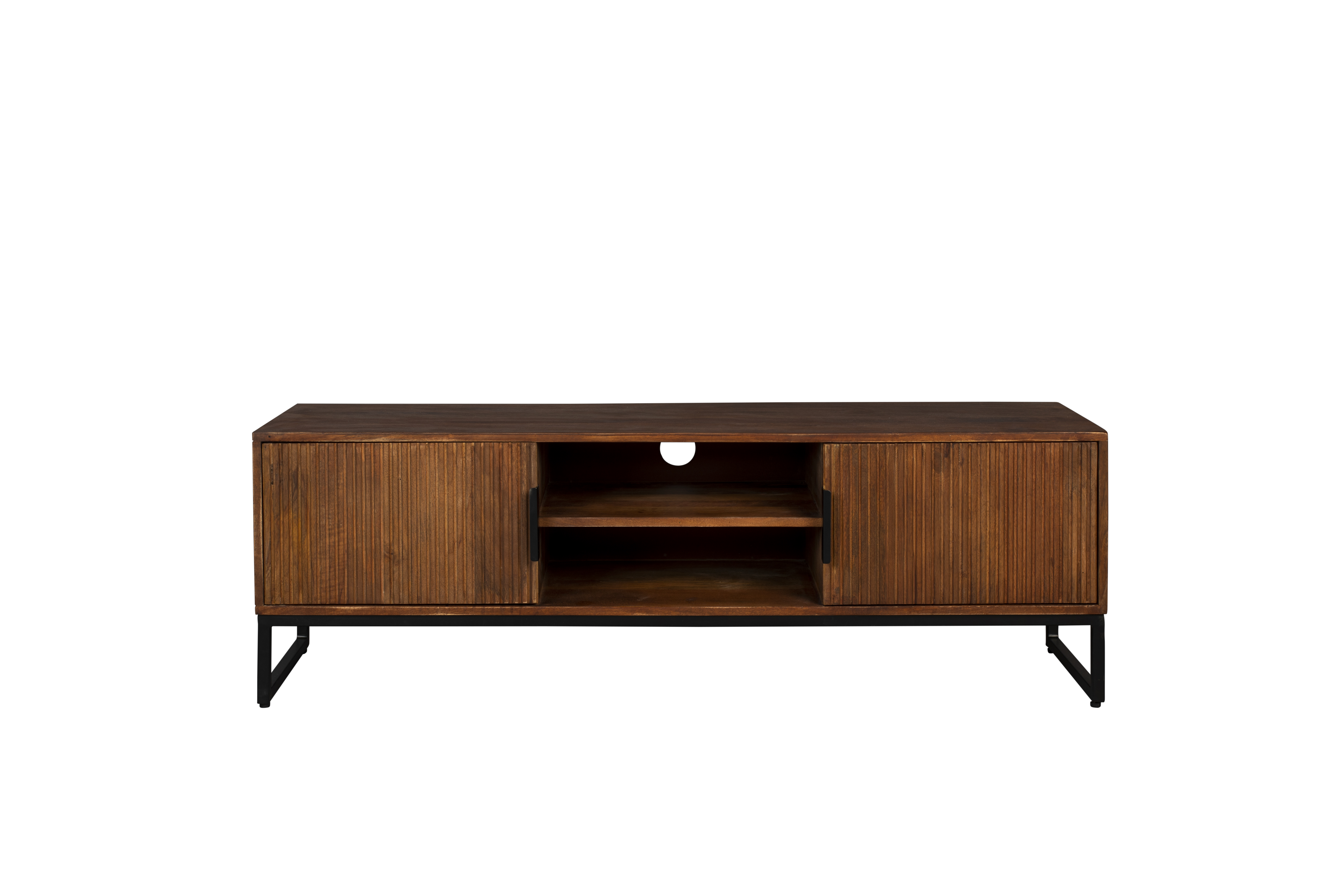 Dutchbone Saroo Tv-bord       Låger Og   Hylde Brun Mangotræ Og Stål  140x40