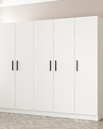 Funzi Living 2216 Garderobeskab    Låger    Bøjlestænger    Skuffer Hvid Melamin