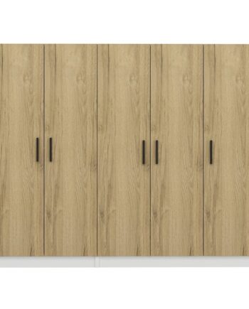 Funzi Living 2702 Garderobeskab    Låger    Bøjlestænger    Skuffer Natur Hvid Melamin