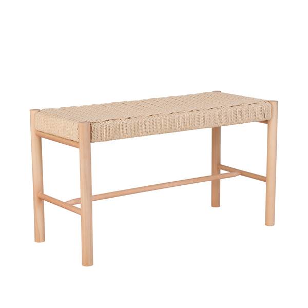 Abano Bænk Med Vævet Sæde  Natur  35x80x45 Cm
