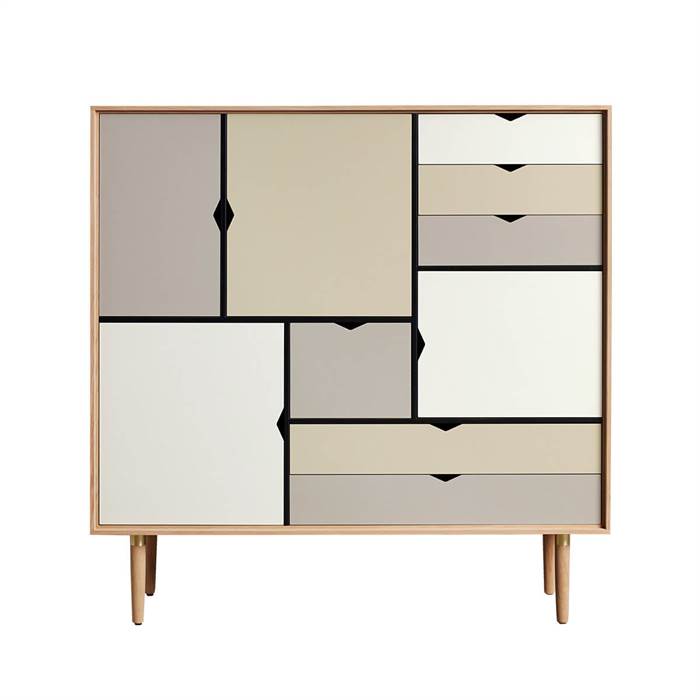 Andersen Furniture S3 Reol Farvede Fronter Eg Sæbe