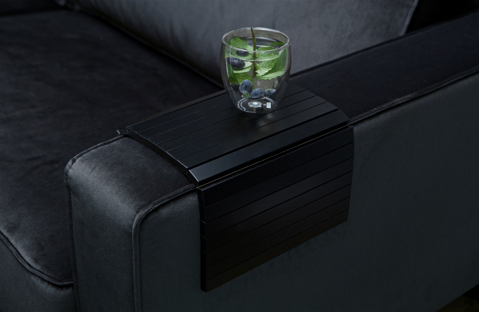 Armlænsbakke Woood Armrest   Sort Birketræ