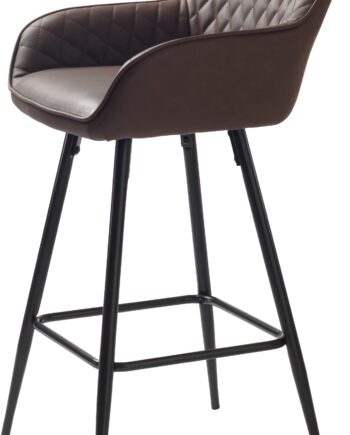 Barstol Nordique Design Milton   Vintage Pu-kunstlæder Brun Sort  H91   Cm