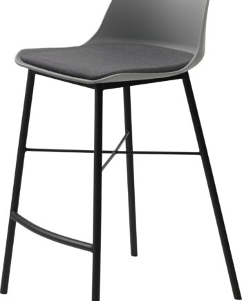 Barstol Nordique Design Whistler   Grå Rio-stof  Sort Metalben  H93   B48