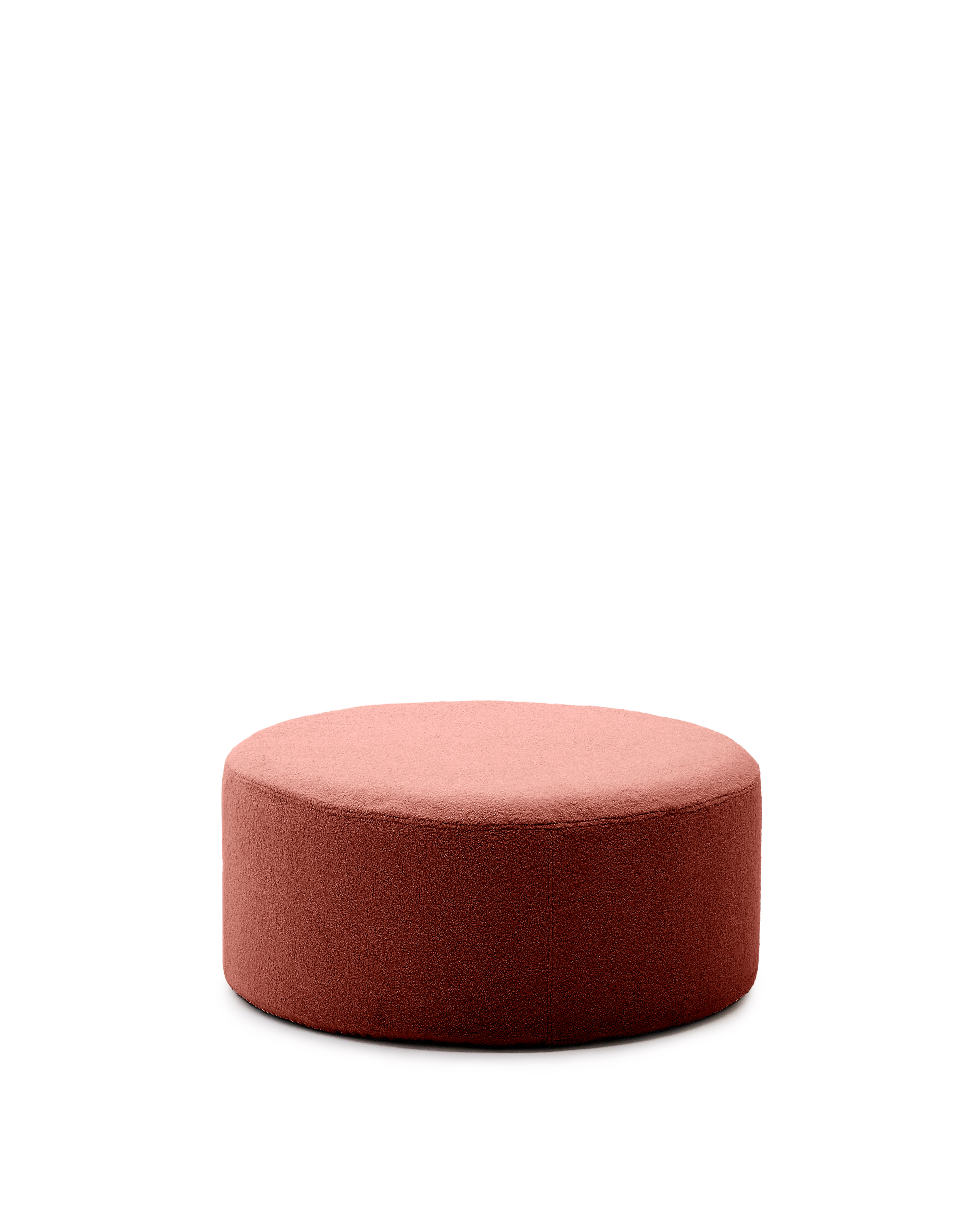 Kave Home Kaeli Fodstøtte     Aftageligt Betræk  Rund Terracotta Genbrugsbouclé  ø90