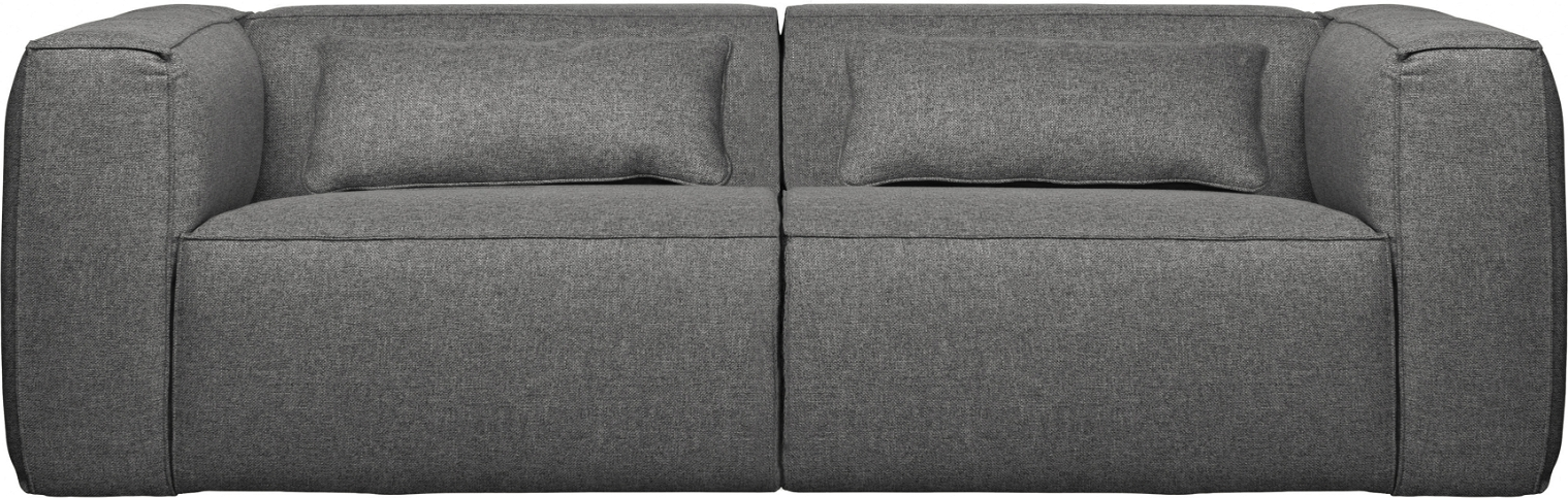 -personers Sofa Woood Exclusive Bean   Robust Mellemgrå Loungecouch Med Vand-   Pletafvisende Stof  H73xb246xd96 Cm