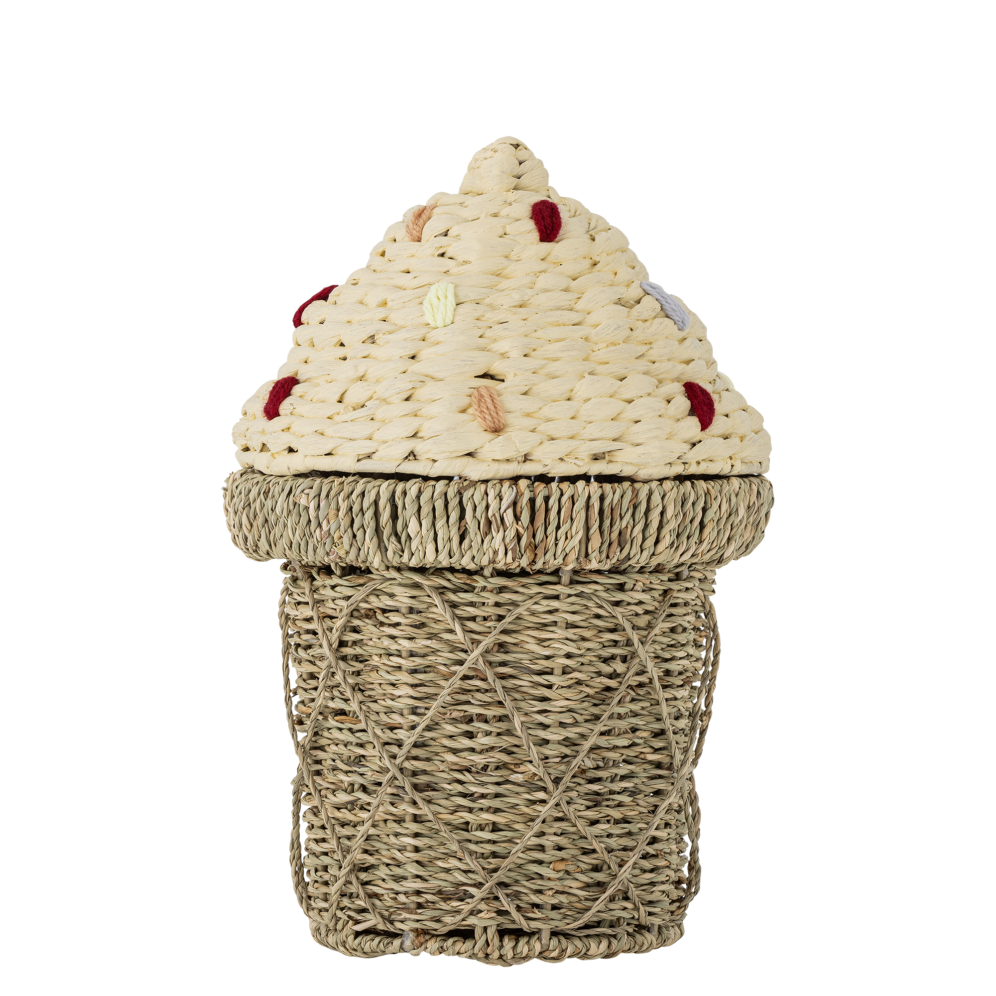 Bloomingville Mini Cillie Kurv Til Børn Låg Natur Søgræs D28xh41