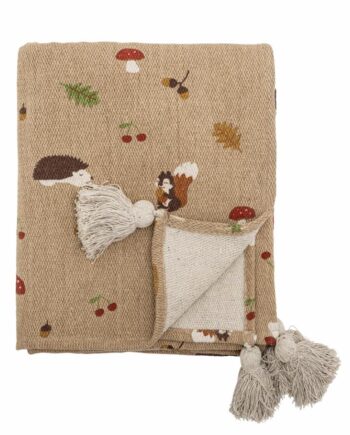 Bloomingville Mini Fall Plaid Til Børn  Rektangulær Brun Genanvendt Bomuld Med Print  160x130