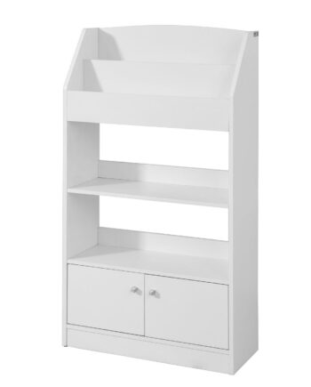 Bogreol Med Skab Til Børn  60x24x107 Cm  Hvid