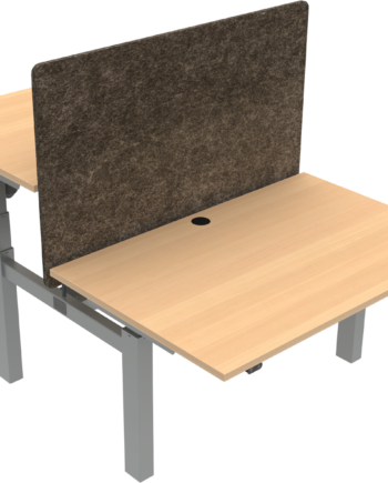 Dobbelt Hæve- Sænkebord Zennord Omnilift 120x80 Cm Bøg Natur Sølv Justerbar Højde 65-125 Cm