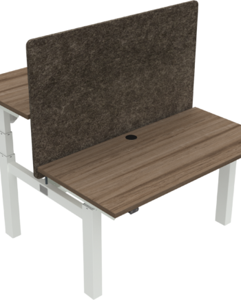 Dobbelt Hæve- Sænkebord Zennord Omnilift 120x60 Cm Højdejusterbart 65-125 Cm Valnød Hvid