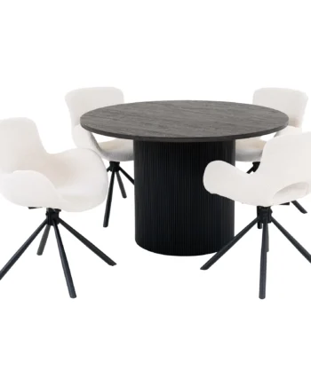 House Nordic Boavista Og Amorim Spisebordssæt    Spisebord    Spisebordsstole Offwhite Mørkebrun