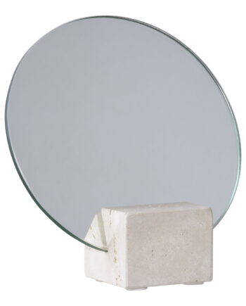 House Nordic Bordspejl Spejlglas Og Natur Travertin  ø18x18cm