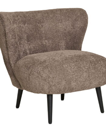 House Nordic Covelo Loungestol Brun Bouclé Stof Og Sort Træ