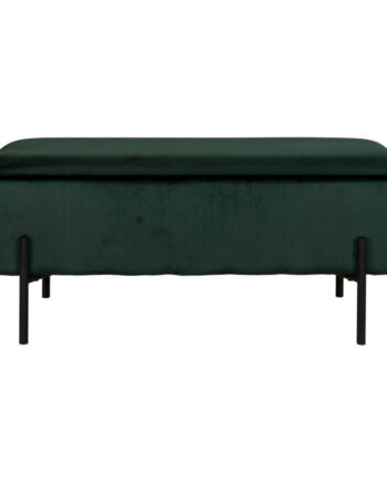 House Nordic Watford Bænk     Opbevaring Grøn Polyester Fløjl Og Metal  95x37