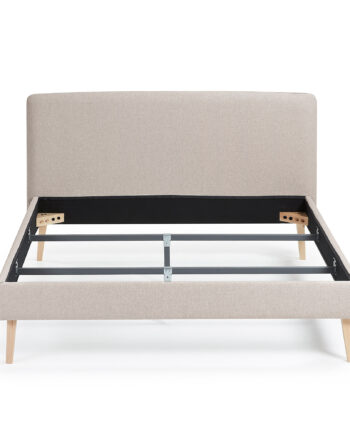 Kave Home Dyla Sengebetræk Beige Stof  Til En 160x200cm Sengeramme