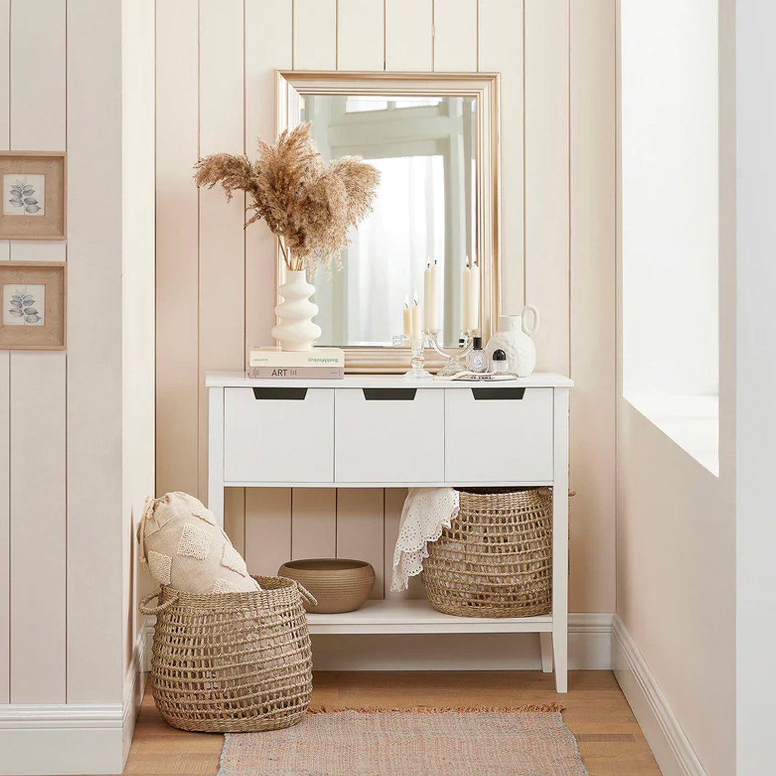 Konsolbord   Skænk   Skandinavisk Design  93x33x79 Cm  Hvid