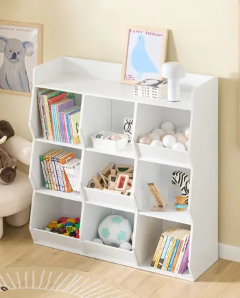 Montessori Bogreol Til Børn: Skab Orden Og Selvstændighed  95x34x105 Cm  Hvid