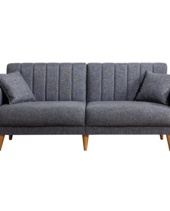Nordvärk Aqua   Pers  Sovesofa Mørkegrå Hør Og Træ